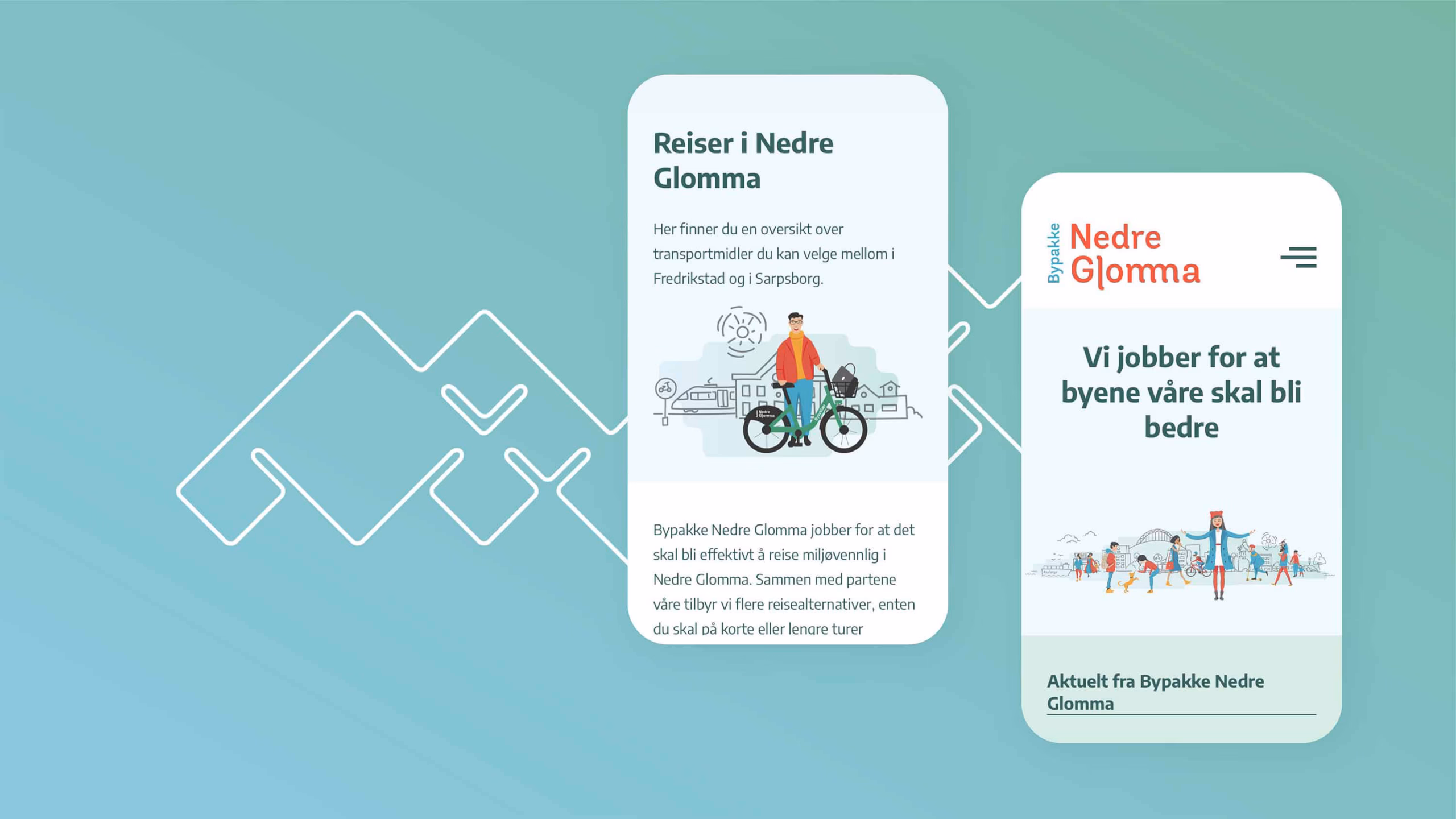 Visuell identitet og nettside til Bypakke Nedre Glomma